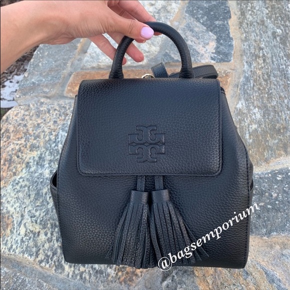 Tory Burch Thea Black Leather Mini Backback - Picture 4 of 8